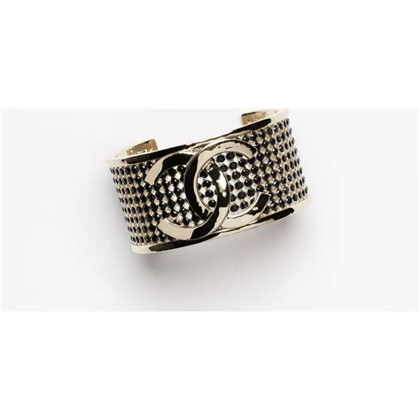 chanel metal & strass gold & crystal ring|steel channel price philippines.